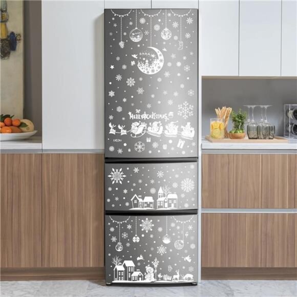 277 Pcs Christmas Window Stickers - Double Sided Moon & House Decals for Home - Picture 5 of 8